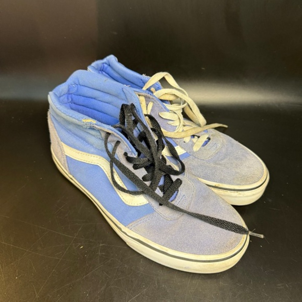 Vans Ward Hi 500714 Blue Suede Canvas Skate Shoes Womens Size 8